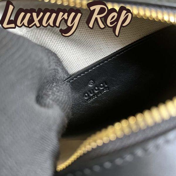 Replica Gucci Women GG Matelassé Leather Small Bag Black Double G Zip Closure 11