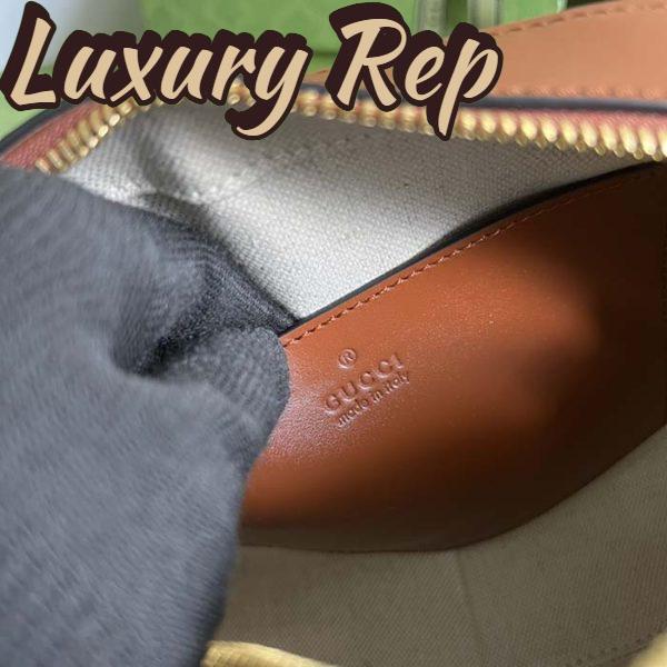 Replica Gucci Women GG Matelassé Leather Small Bag Light Brown Double G Zip Closure 10