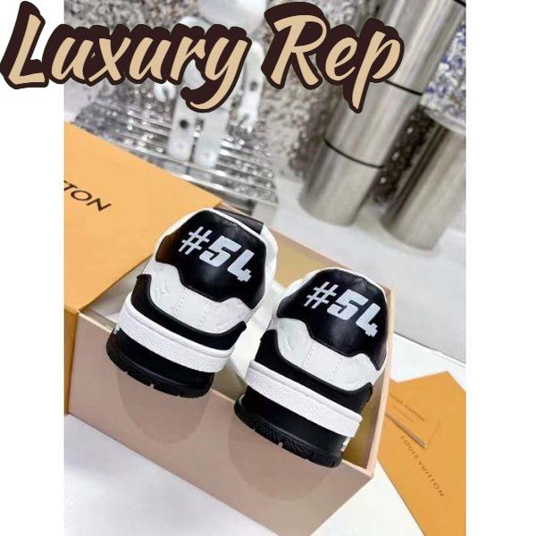 Replica Louis Vuitton Unisex LV Trainer Sneaker Black Mini Monogram Embossed Calf Leather 11