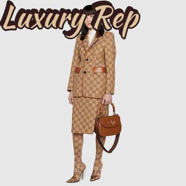 Replica Gucci Women Gucci Bamboo 1947 Small Top Handle Bag Brown Leather Bamboo Hardware 14