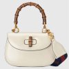 Replica Gucci Women Gucci Camel Straw Effect Fabric with Blue Leather 19
