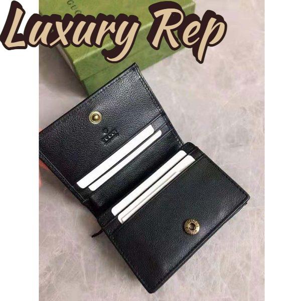 Replica Gucci Women Gucci Diana Card Case Wallet Double G Black Leather 7