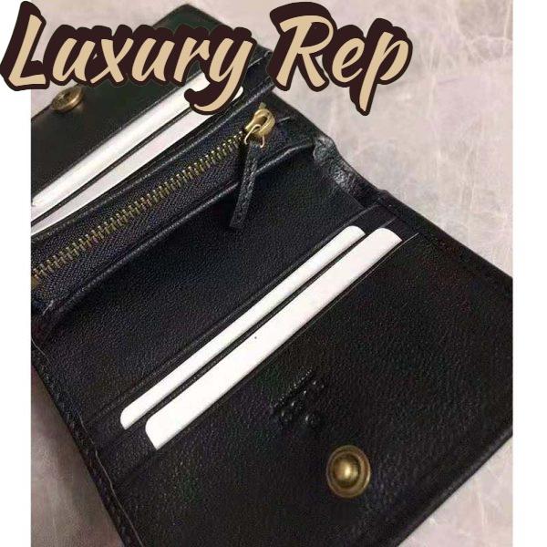 Replica Gucci Women Gucci Diana Card Case Wallet Double G Black Leather 9
