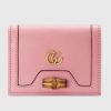 Replica Gucci Women Gucci Diana Card Case Wallet Double G Black Leather 12