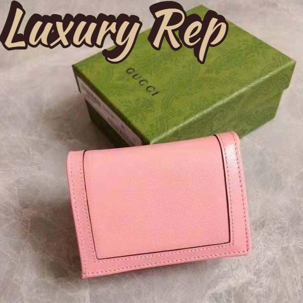 Replica Gucci Women Gucci Diana Card Case Wallet Double G Pink Leather 5