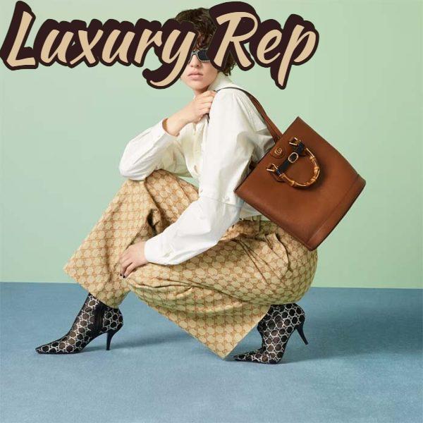 Replica Gucci Women Gucci Diana Medium Tote Bag Double G Cuir Leather Bamboo Handles 12