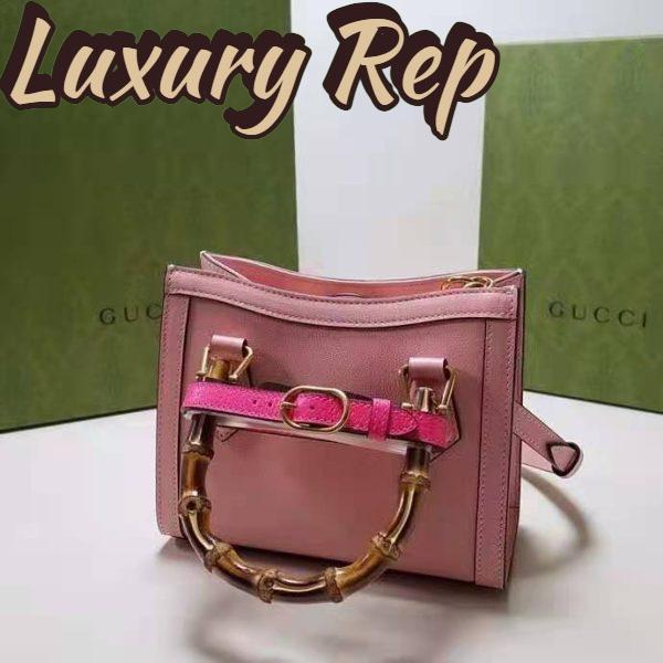 Replica Gucci Women Gucci Diana Mini Tote Bag Pastel Pink Leather Double G 5
