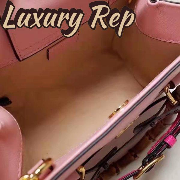Replica Gucci Women Gucci Diana Mini Tote Bag Pastel Pink Leather Double G 10