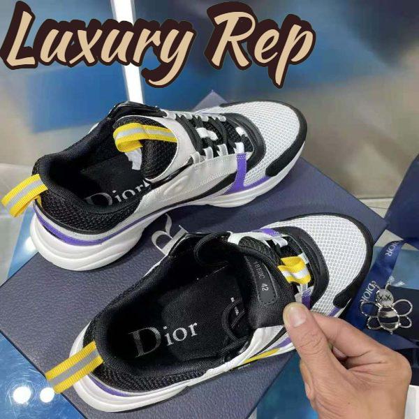Replica Dior Men B22 Sneaker Violet and White Calfskin with White and Black Technical Mesh 9