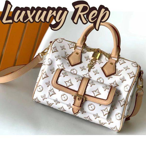 Replica Louis Vuitton LV Women Speedy Bandoulière 25 Handbag Beige Monogram Coated Canvas 4