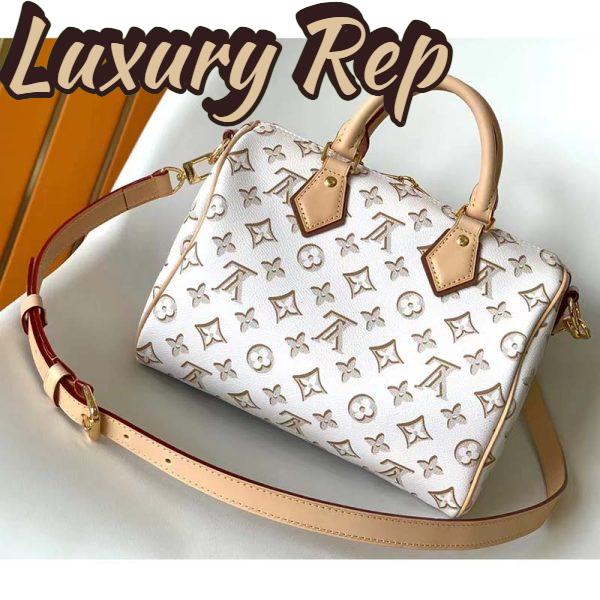 Replica Louis Vuitton LV Women Speedy Bandoulière 25 Handbag Beige Monogram Coated Canvas 5
