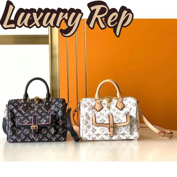 Replica Louis Vuitton LV Women Speedy Bandoulière 25 Handbag Beige Monogram Coated Canvas 8
