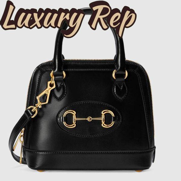 Replica Gucci Women Gucci Horsebit 1955 Mini Top Handle Bag Leather 3