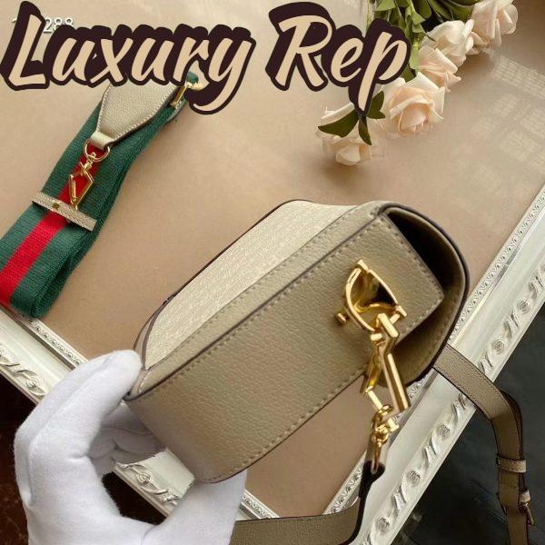 Replica Gucci Women Gucci Horsebit 1955 Small Bag Beige White GG Supreme Canvas 8