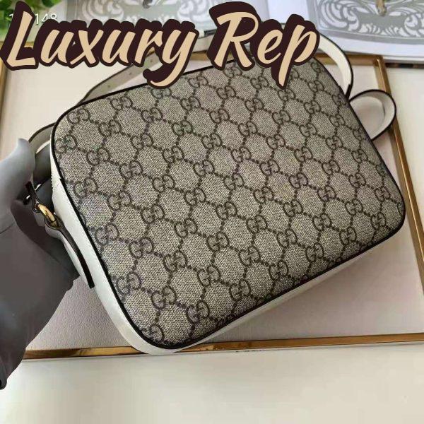 Replica Gucci Women Gucci Horsebit 1955 Small Shoulder Bag Beige/Ebony GG Supreme Canvas Leather 7