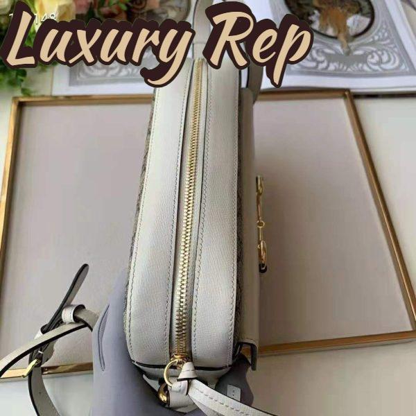 Replica Gucci Women Gucci Horsebit 1955 Small Shoulder Bag Beige/Ebony GG Supreme Canvas Leather 8