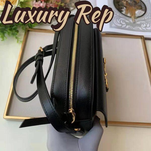 Replica Gucci Women Gucci Horsebit 1955 Small Shoulder Bag Black Textured Leather 7