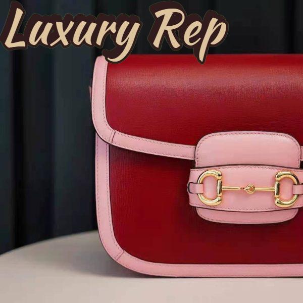 Replica Gucci Women Gucci Horsebit 1955 Small Shoulder Bag Dark Red Leather 8