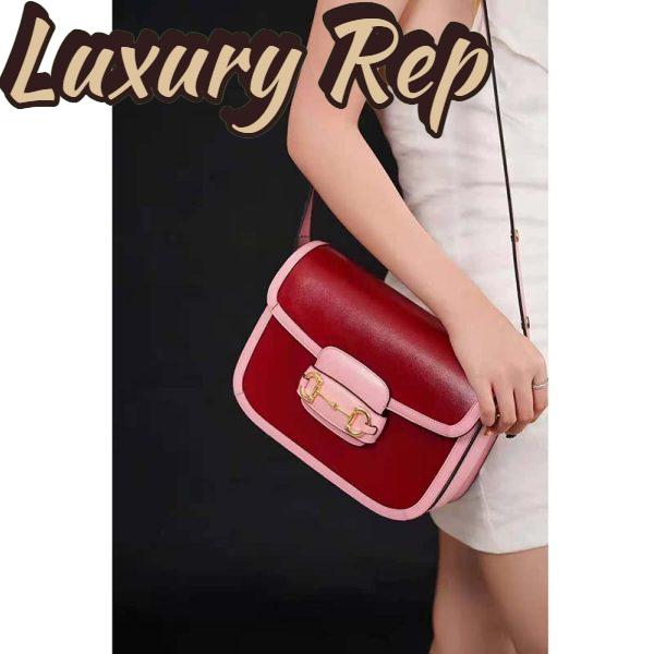Replica Gucci Women Gucci Horsebit 1955 Small Shoulder Bag Dark Red Leather 15