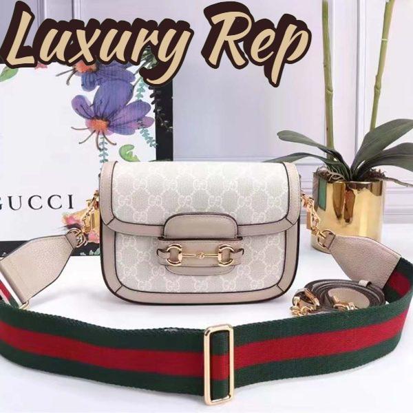 Replica Gucci Women Horsebit 1955 GG Mini Bag Beige White GG Supreme Canvas 3