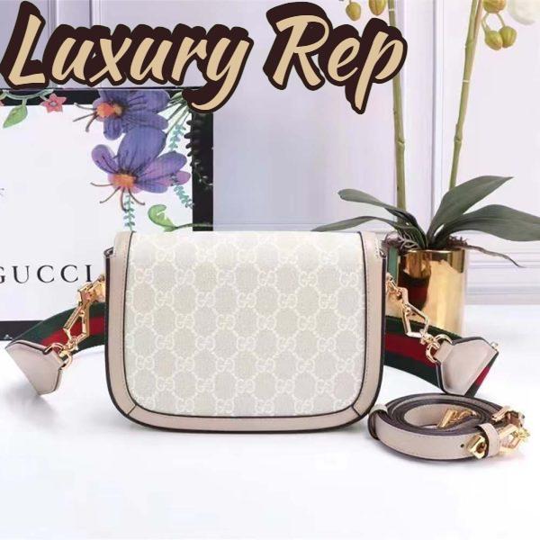 Replica Gucci Women Horsebit 1955 GG Mini Bag Beige White GG Supreme Canvas 4