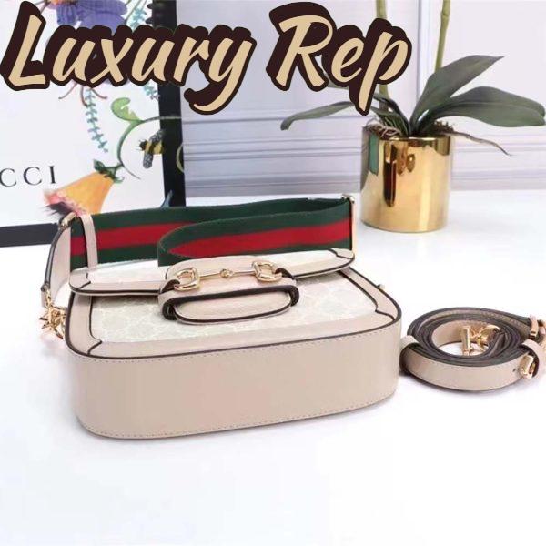 Replica Gucci Women Horsebit 1955 GG Mini Bag Beige White GG Supreme Canvas 6