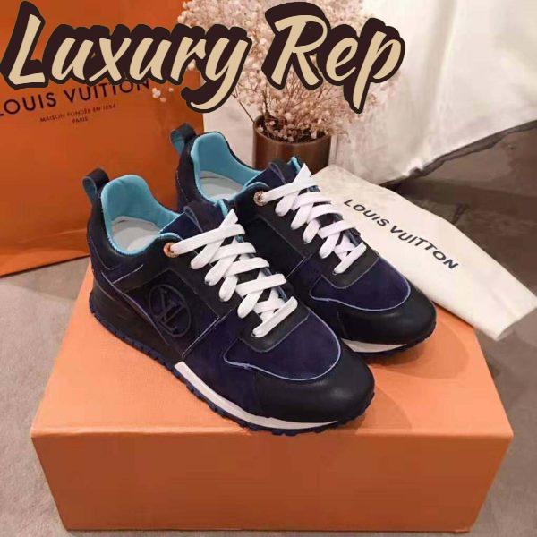 Replica Louis Vuitton LV Women Run Away Sneaker in Suede Calf Leather-Navy 3