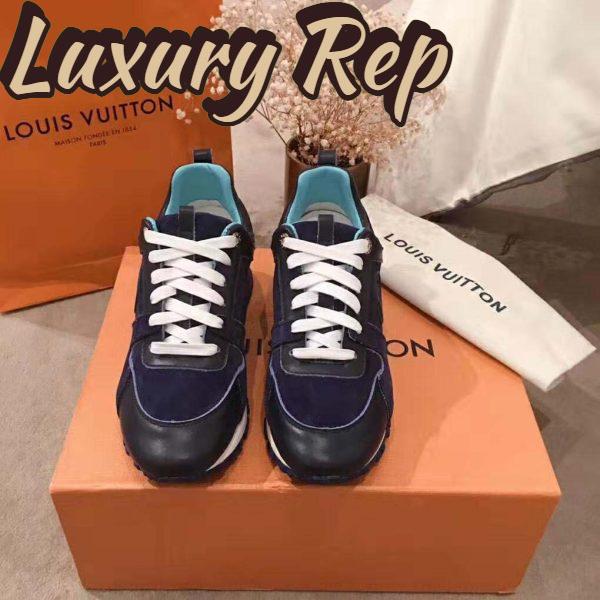 Replica Louis Vuitton LV Women Run Away Sneaker in Suede Calf Leather-Navy 4