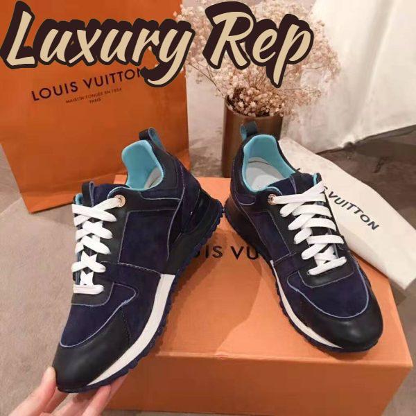 Replica Louis Vuitton LV Women Run Away Sneaker in Suede Calf Leather-Navy 6