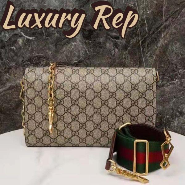 Replica Gucci Women Horsebit 1955 Small Bag Beige Ebony GG Supreme Canvas 8