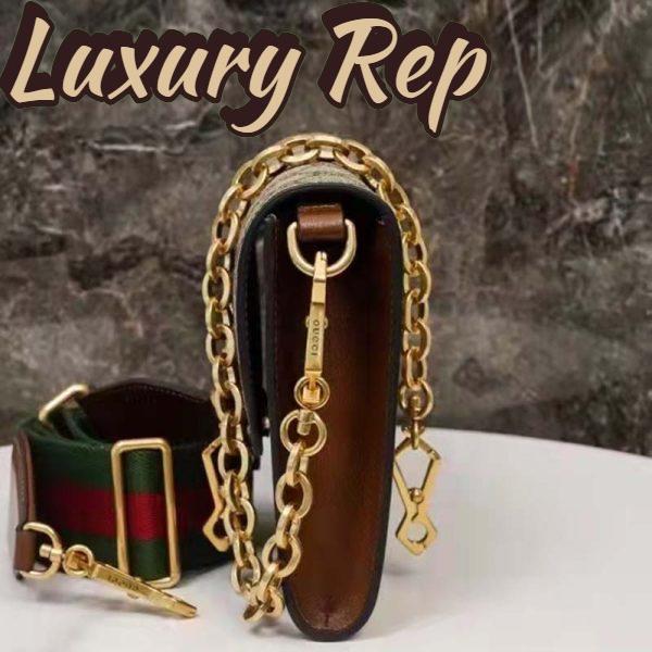 Replica Gucci Women Horsebit 1955 Small Bag Beige Ebony GG Supreme Canvas 9