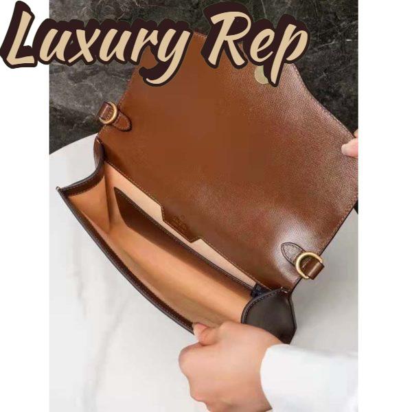 Replica Gucci Women Horsebit 1955 Small Bag Beige Ebony GG Supreme Canvas 11