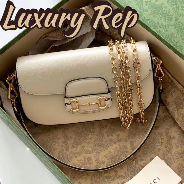 Replica Gucci Women Horsebit 1955 Small Shoulder Bag White Leather 3