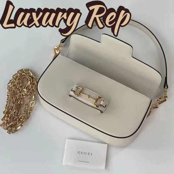 Replica Gucci Women Horsebit 1955 Small Shoulder Bag White Leather 7