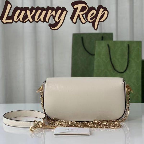 Replica Gucci Women Horsebit 1955 Small Shoulder Bag White Leather 9
