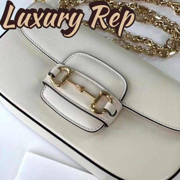 Replica Gucci Women Horsebit 1955 Small Shoulder Bag White Leather 10