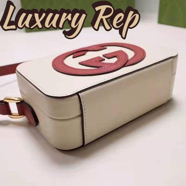 Replica Gucci Women Interlocking G Mini Bag White and Red Leather Interlocking G 4
