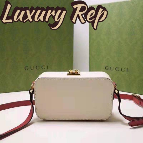 Replica Gucci Women Interlocking G Mini Bag White and Red Leather Interlocking G 7