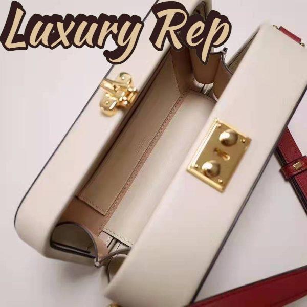 Replica Gucci Women Interlocking G Mini Bag White and Red Leather Interlocking G 8