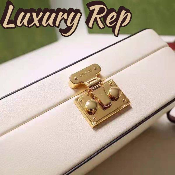Replica Gucci Women Interlocking G Mini Bag White and Red Leather Interlocking G 9