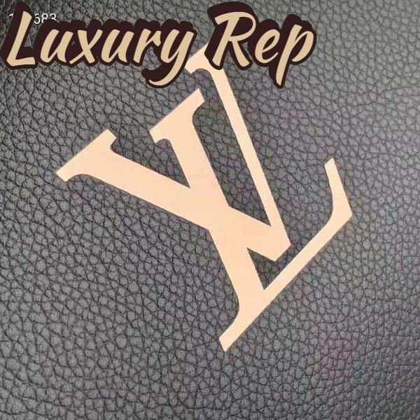 Replica Louis Vuitton LV Women Speedy Bandoulière 25 Handbag Black Beige Embossed Grained Cowhide 8