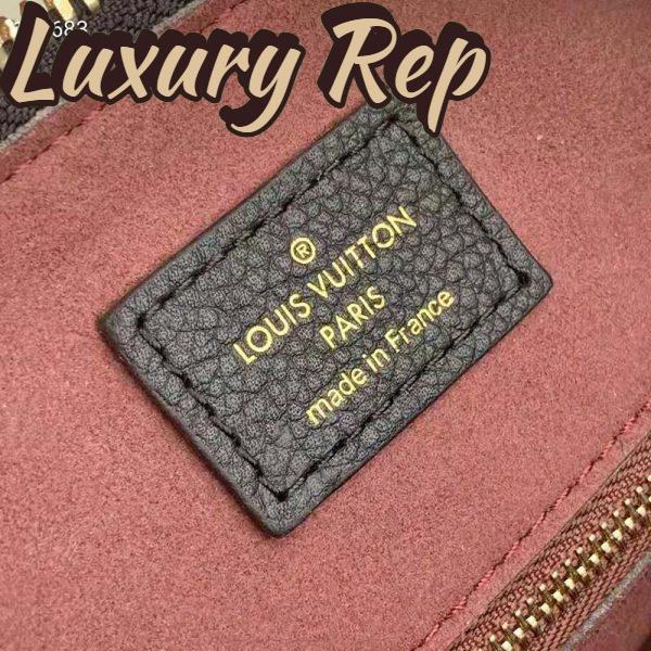 Replica Louis Vuitton LV Women Speedy Bandoulière 25 Handbag Black Beige Embossed Grained Cowhide 11