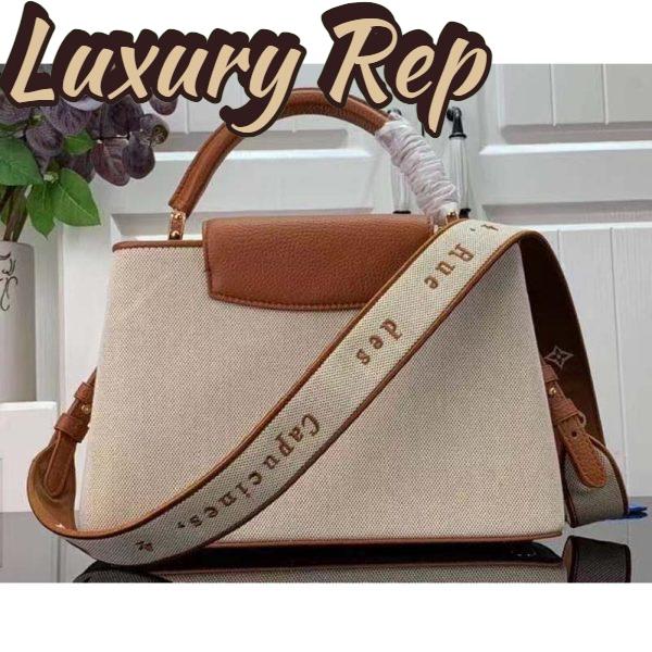 Replica Louis Vuitton LV Women Capucines MM Handbag Caramel Brown Taurillon Leather Canvas 4