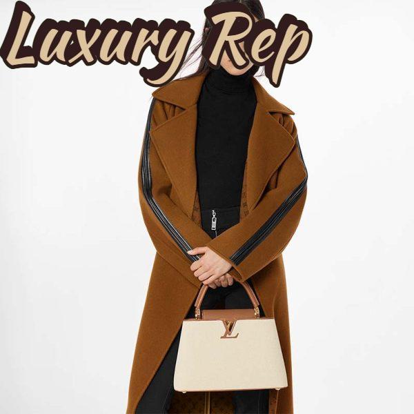Replica Louis Vuitton LV Women Capucines MM Handbag Caramel Brown Taurillon Leather Canvas 12