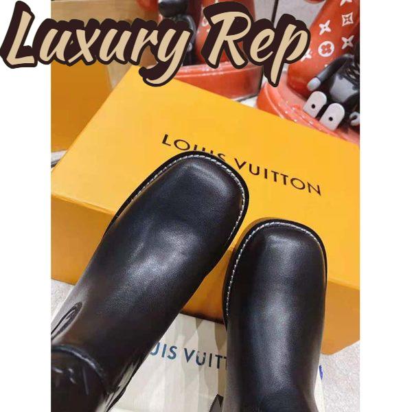 Replica Louis Vuitton LV Women Downtown Ankle Boot Black Embossed Calf Leather 3 cm Heel 11