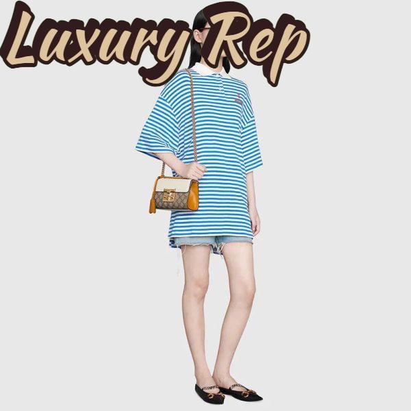 Replica Gucci Women Padlock Small Shoulder Bag White Beige and Ebony GG Supreme Canvas 13
