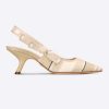Replica Dior Women Shoes J’Adior Slingback Pump Two-Tone Embroidered Cotton Ribbon Flat Bow