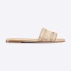 Replica Dior Women Dway Slide Gold-Tone Cotton Embroidered with Metallic Thread and Strass