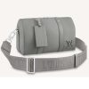 Replica Louis Vuitton LV Unisex City Keepall Bag Gray Aerogram Cowhide Leather Textile Lining