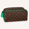 Replica Louis Vuitton LV Unisex Dopp Kit Toilet Pouch Monogram Macassar Coated Canvas